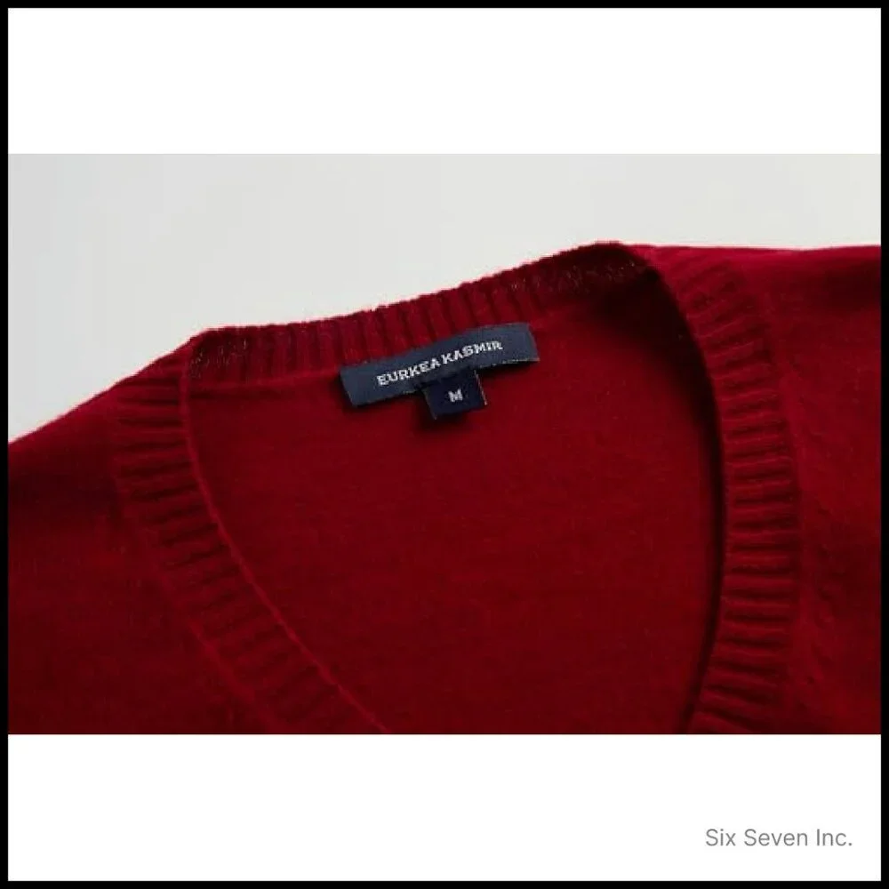 Luxury Cashmere V-Neck Pullover Classic Elegant Minimal Soft Lightweight